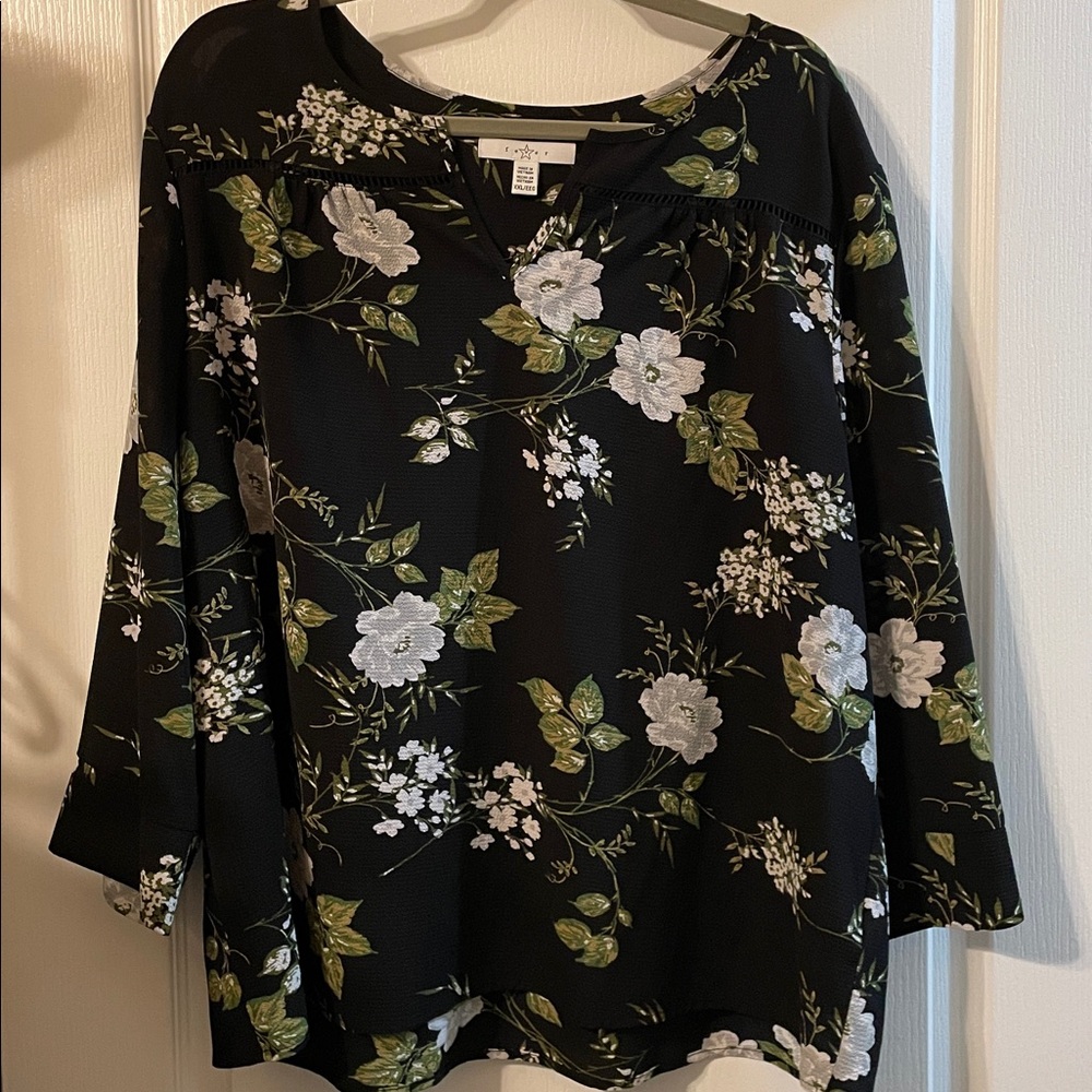 Fever Black Floral Blouse